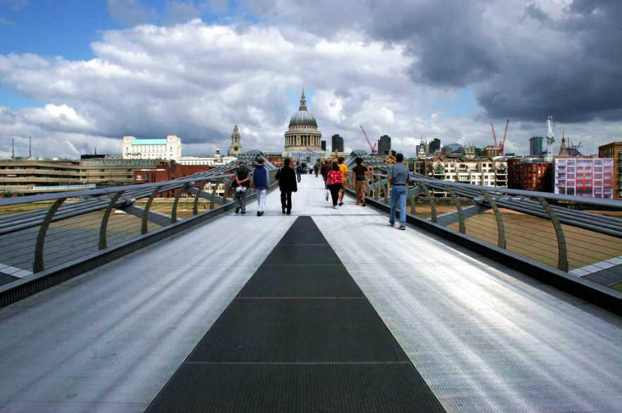Millennium bridge - naturanodiserede aluminiumprofiler