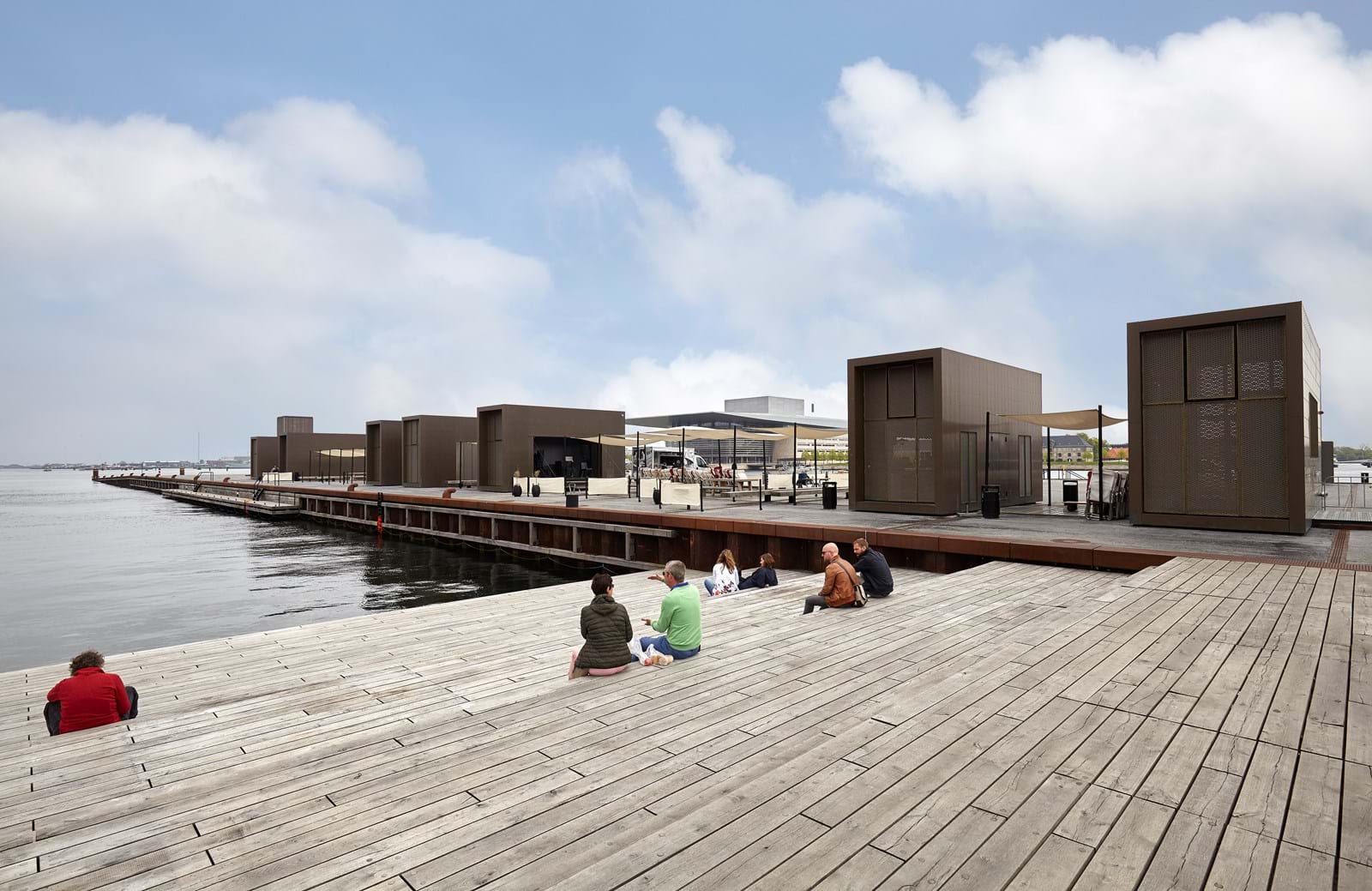 Facader på pavilloner på Kvæsthusbroen