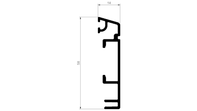 AWP 304 Rammeprofil 58mm lags -