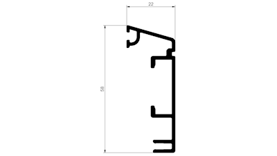 AWP 303 Rammeprofil 58mm 2 lags -