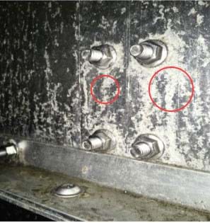 Aluminium med alvorlig galvanisk korrosion